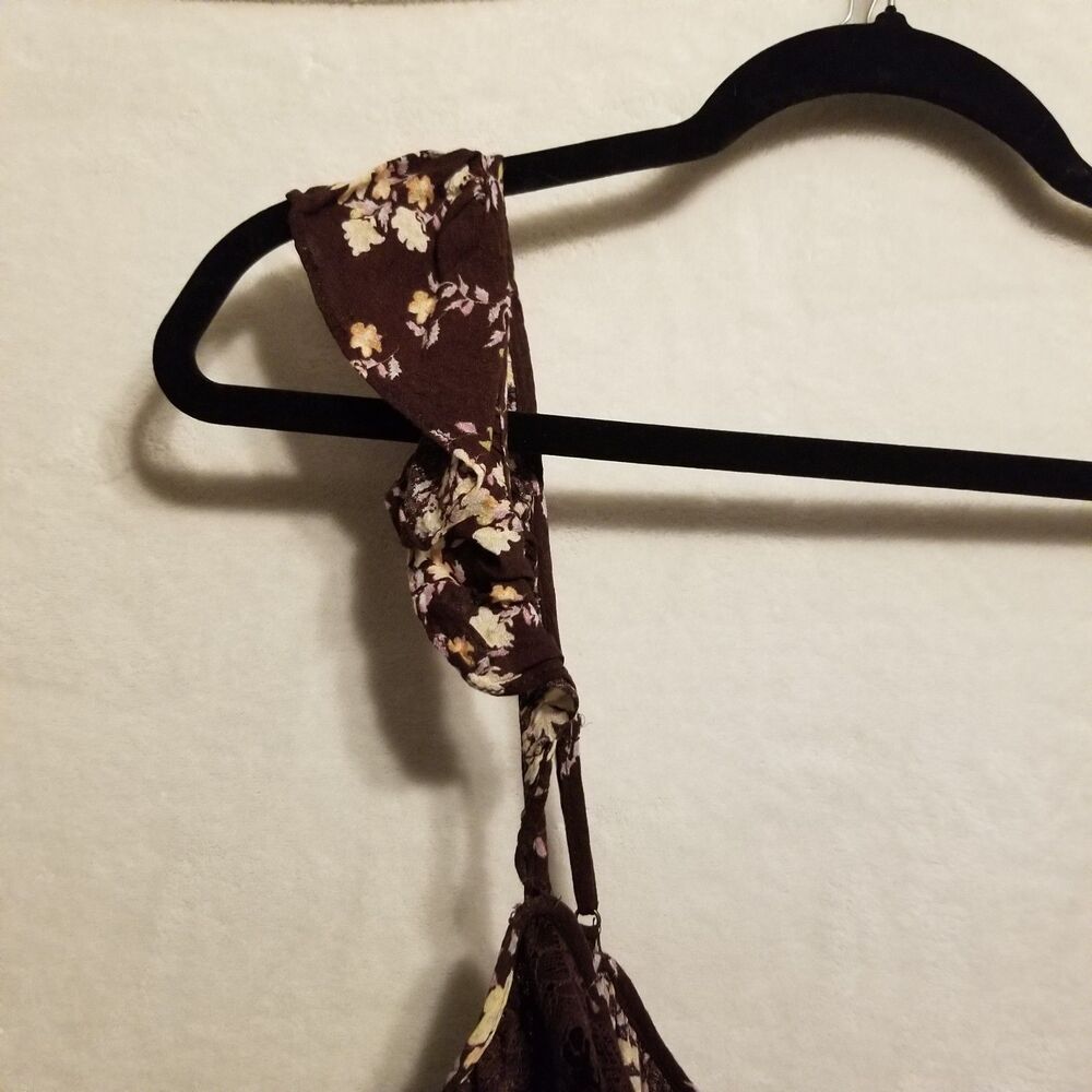 Intimately Free People XL Bodysuit Take It Away Brown Floral Lace Cottagecore - Picture 10 of 11